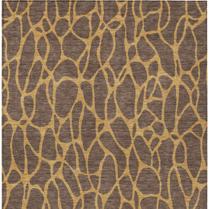 Homeroots 3' Beige And Blue Geometric Indoor Outdoor Area Rug – Durable, Washable, Stylish For Any Space 5' X 8' Polyester 599185