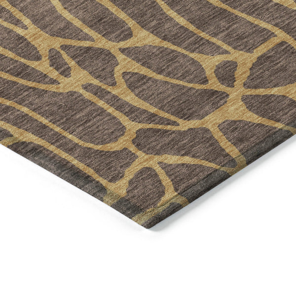 Homeroots 3' Beige And Blue Geometric Indoor Outdoor Area Rug – Durable, Washable, Stylish For Any Space 5' X 8' Polyester 599185