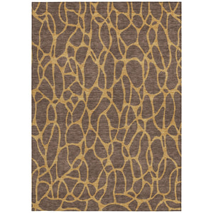 Homeroots 3' Beige And Blue Geometric Indoor Outdoor Area Rug – Durable, Washable, Stylish For Any Space 8' X 10' Polyester 599187