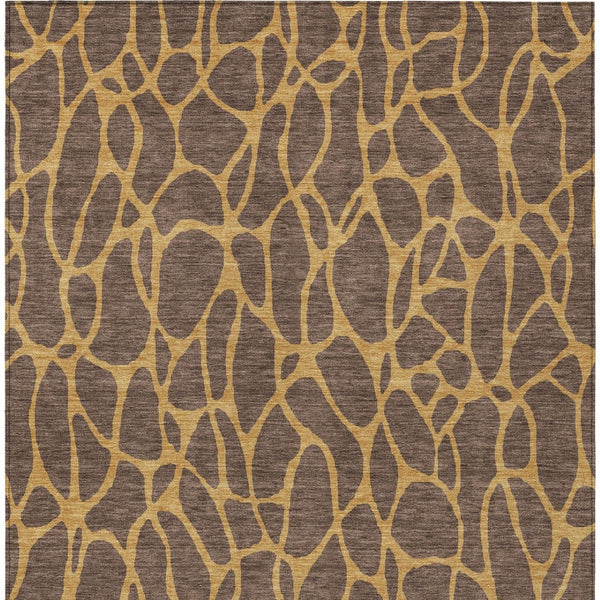 Homeroots 3' Beige And Blue Geometric Indoor Outdoor Area Rug – Durable, Washable, Stylish For Any Space 9' X 12' Polyester 599188