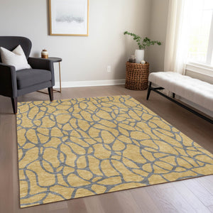 Homeroots 3' Beige And Blue Geometric Indoor Outdoor Area Rug – Durable, Washable, Stylish For Any Space 3' X 5' Polyester 599190