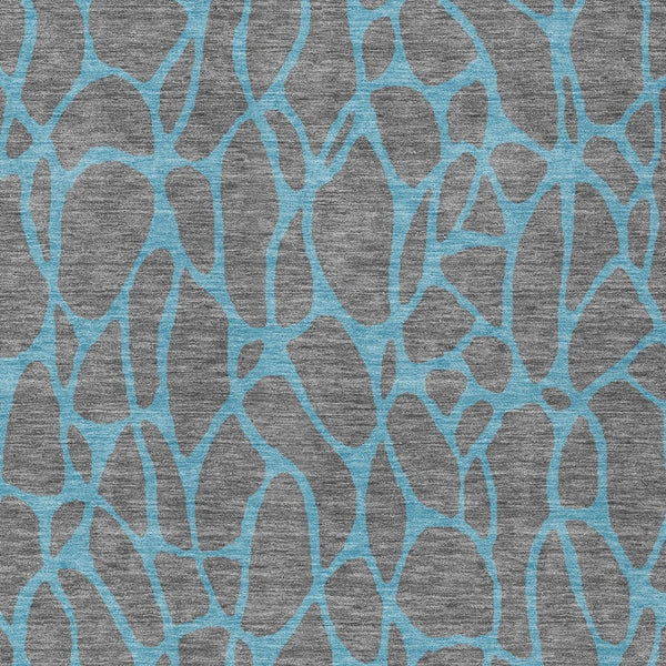 Homeroots 3' Beige And Blue Geometric Indoor Outdoor Area Rug – Durable, Washable, Stylish For Any Space 3' X 5' Polyester 599196