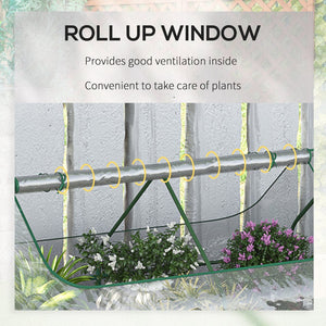 English Elm Outsunny Galvanized Steel Raised Garden Bed with Pvc Greenhouse Cover and Ventilation W2225P217646