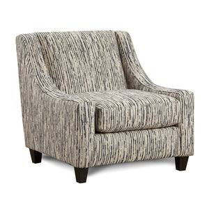 English Elm Sloping Etched-Art Upholstery Chair with Sloping Track Arms, Gel Foam Comfort & Tapered Legs B2741P376981