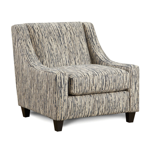 English Elm Sloping Etched-Art Upholstery Chair with Sloping Track Arms, Gel Foam Comfort & Tapered Legs B2741P376981