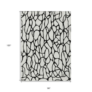 Homeroots 3' Beige And Blue Geometric Indoor Outdoor Area Rug – Durable, Washable, Stylish For Any Space 8' X 10' Polyester 599205