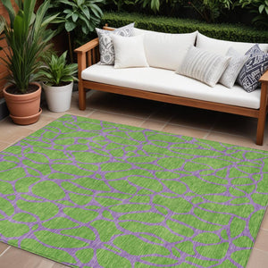 Homeroots 3' Beige And Blue Geometric Indoor Outdoor Area Rug – Durable, Washable, Stylish For Any Space 9' X 12' Polyester 599212