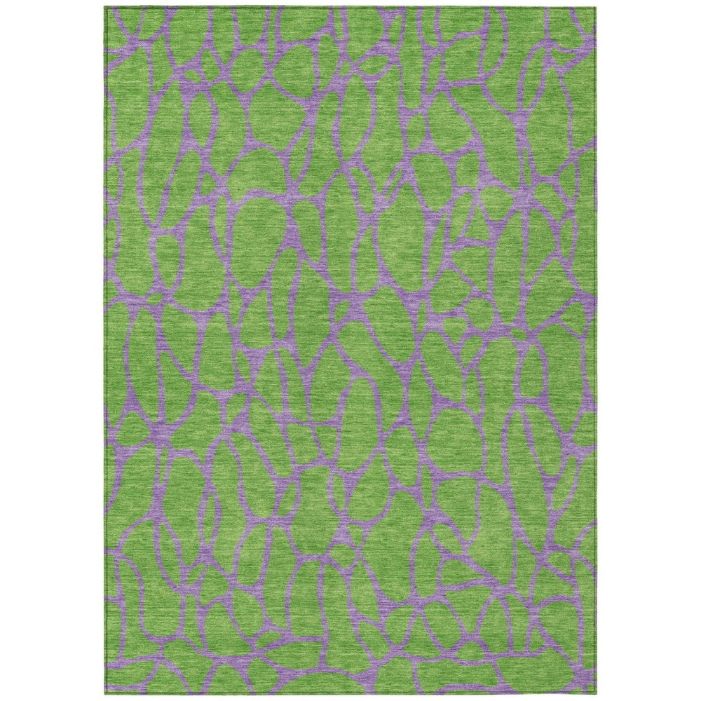 HomeRoots 9' Geometric Lime Green & Purple Washable Area Rug - Durable, Stylish, Indoor/Outdoor Use, Easy Care 599212