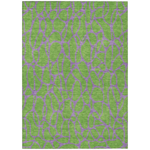 HomeRoots 5' Geometric Lime Green and Purple Area Rug - Durable, Washable Design for Indoor and Outdoor Use 10' X 14' 599213