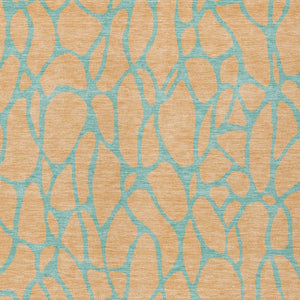 Homeroots 3' Beige And Blue Geometric Indoor Outdoor Area Rug – Durable, Washable, Stylish For Any Space 9' X 12' Polyester 599218