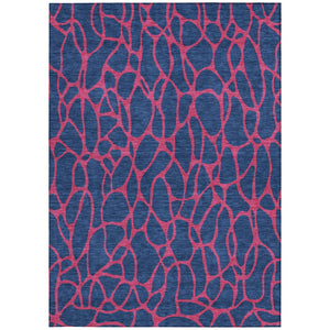 Homeroots 3' Beige And Blue Geometric Indoor Outdoor Area Rug – Durable, Washable, Stylish For Any Space 3' X 5' Polyester 599220