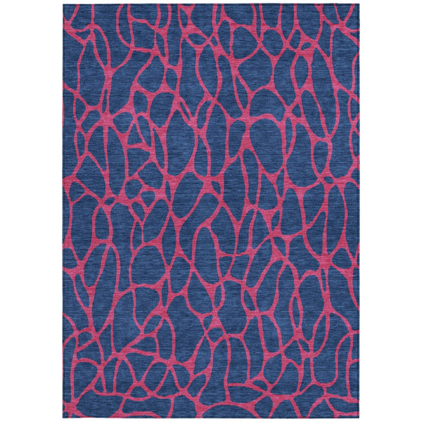 Homeroots 3' Beige And Blue Geometric Indoor Outdoor Area Rug – Durable, Washable, Stylish For Any Space 3' X 5' Polyester 599220