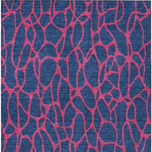 Homeroots 3' Beige And Blue Geometric Indoor Outdoor Area Rug – Durable, Washable, Stylish For Any Space 3' X 5' Polyester 599220