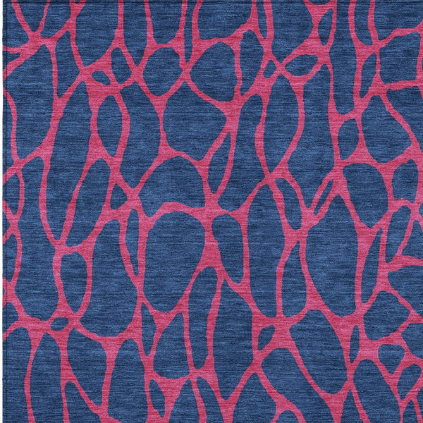 Homeroots 3' Beige And Blue Geometric Indoor Outdoor Area Rug – Durable, Washable, Stylish For Any Space 9' X 12' Polyester 599224