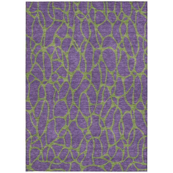 Homeroots 3' Beige And Blue Geometric Indoor Outdoor Area Rug – Durable, Washable, Stylish For Any Space 8' X 10' Polyester 599235