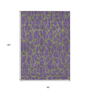 Homeroots 3' Beige And Blue Geometric Indoor Outdoor Area Rug – Durable, Washable, Stylish For Any Space 8' X 10' Polyester 599235