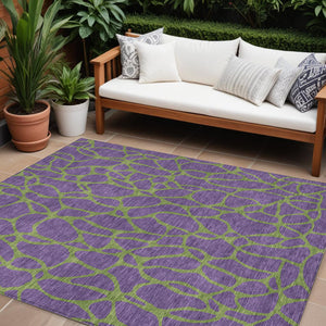 Homeroots 3' Beige And Blue Geometric Indoor Outdoor Area Rug – Durable, Washable, Stylish For Any Space 8' X 10' Polyester 599235