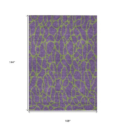 Homeroots 3' Beige And Blue Geometric Indoor Outdoor Area Rug – Durable, Washable, Stylish For Any Space 9' X 12' Polyester 599236