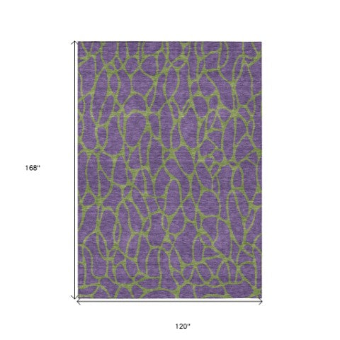 Homeroots 3' Beige And Blue Geometric Indoor Outdoor Area Rug – Durable, Washable, Stylish For Any Space 10' X 14' Polyester 599237