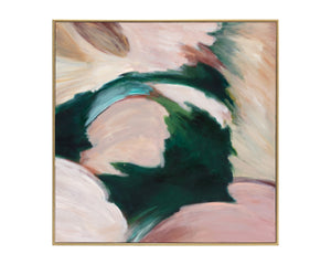 Sunpan Wild Ones Wall Art Set of 2 - Hand-Painted Retro Diptych in Gold Floater Frame, Unique Decor