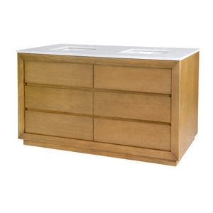 Butler Specialty Butler Brady 60 In. W Wood & Quartz Double Sink Vanity – Modern Elegance For Luxurious Bathrooms Natural Mdf,Eucalyptus,Quartz,Pine,Ceramic,Plywood,Composite Wood,Veneer 5992452-butler