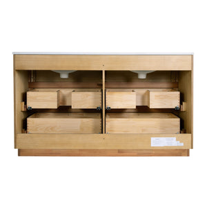 Butler Specialty Butler Brady 60 In. W Wood & Quartz Double Sink Vanity – Modern Elegance For Luxurious Bathrooms Natural Mdf,Eucalyptus,Quartz,Pine,Ceramic,Plywood,Composite Wood,Veneer 5992452-butler