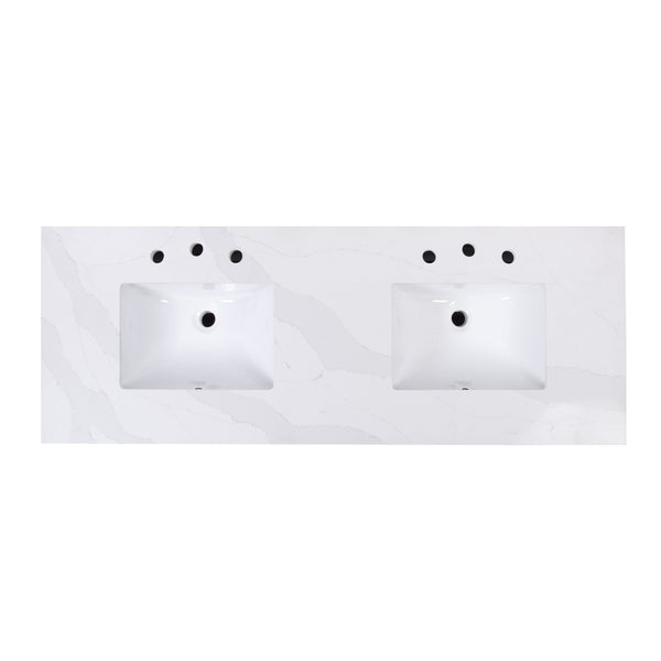 Butler Specialty Butler Brady 60 In. W Wood & Quartz Double Sink Vanity – Modern Elegance For Luxurious Bathrooms Natural Mdf,Eucalyptus,Quartz,Pine,Ceramic,Plywood,Composite Wood,Veneer 5992452-butler