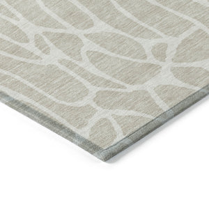 Homeroots 3' Aqua And Ivory Geometric Washable Area Rug - Perfect For Indoor And Outdoor Spaces, Durable Design 10' X 14' Polyester 599255