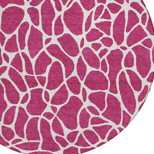 Homeroots 3' Aqua And Ivory Geometric Washable Area Rug - Perfect For Indoor And Outdoor Spaces, Durable Design 8' Round Polyester 599258