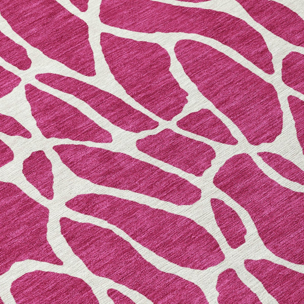 Homeroots 3' Aqua And Ivory Geometric Washable Area Rug - Perfect For Indoor And Outdoor Spaces, Durable Design 8' Round Polyester 599258