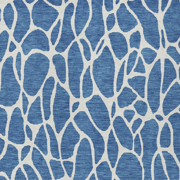 Homeroots 3' Aqua And Ivory Geometric Washable Area Rug - Perfect For Indoor And Outdoor Spaces, Durable Design 3' X 5' Polyester 599262