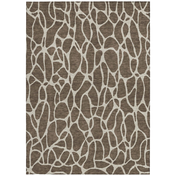 Homeroots 3' Aqua And Ivory Geometric Washable Area Rug - Perfect For Indoor And Outdoor Spaces, Durable Design 5' X 8' Polyester 599269