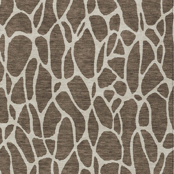 Homeroots 3' Aqua And Ivory Geometric Washable Area Rug - Perfect For Indoor And Outdoor Spaces, Durable Design 5' X 8' Polyester 599269