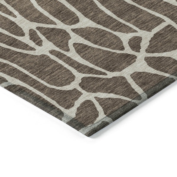 Homeroots 3' Aqua And Ivory Geometric Washable Area Rug - Perfect For Indoor And Outdoor Spaces, Durable Design 9' X 12' Polyester 599272