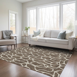 Homeroots 3' Aqua And Ivory Geometric Washable Area Rug - Perfect For Indoor And Outdoor Spaces, Durable Design 9' X 12' Polyester 599272