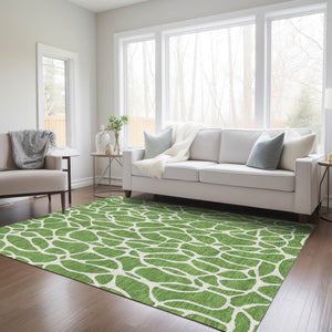 Homeroots 3' Aqua And Ivory Geometric Washable Area Rug - Perfect For Indoor And Outdoor Spaces, Durable Design 8' X 10' Polyester 599277