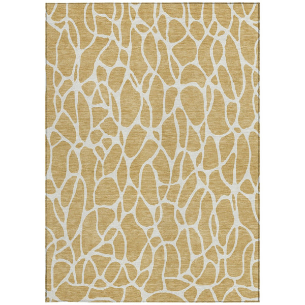 Homeroots 3' Aqua And Ivory Geometric Washable Area Rug - Perfect For Indoor And Outdoor Spaces, Durable Design 5' X 8' Polyester 599281
