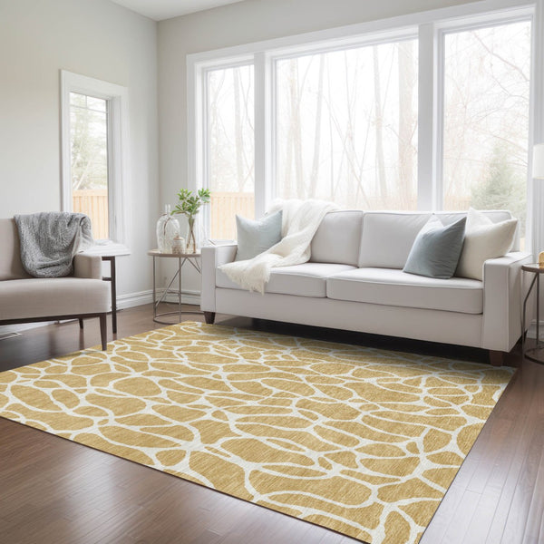 Homeroots 3' Aqua And Ivory Geometric Washable Area Rug - Perfect For Indoor And Outdoor Spaces, Durable Design 5' X 8' Polyester 599281