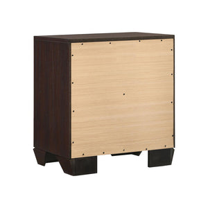 English Elm MDF Nightstand with 2 Drawers — Classic Wood Veneer Nightstand with Metallic Hardware and Tapered Legs Espresso B016P254582