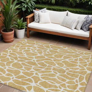 Homeroots 3' Aqua And Ivory Geometric Washable Area Rug - Perfect For Indoor And Outdoor Spaces, Durable Design 8' X 10' Polyester 599283