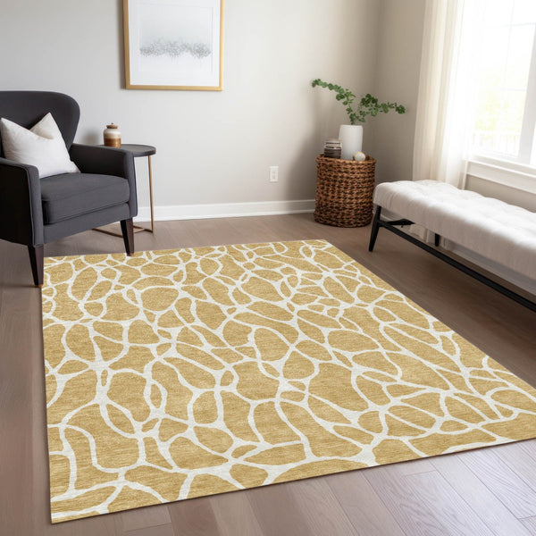 Homeroots 3' Aqua And Ivory Geometric Washable Area Rug - Perfect For Indoor And Outdoor Spaces, Durable Design 9' X 12' Polyester 599284