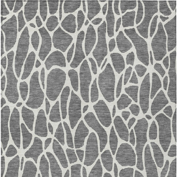 Homeroots 3' Aqua And Ivory Geometric Washable Area Rug - Perfect For Indoor And Outdoor Spaces, Durable Design 3' X 5' Polyester 599286