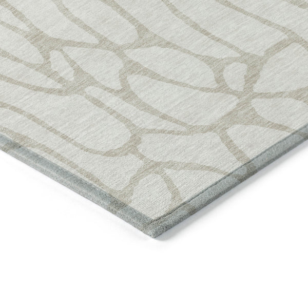 Homeroots 3' Aqua And Ivory Geometric Washable Area Rug - Perfect For Indoor And Outdoor Spaces, Durable Design 3' X 5' Polyester 599292