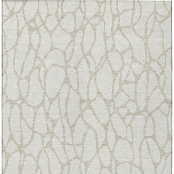Homeroots 3' Aqua And Ivory Geometric Washable Area Rug - Perfect For Indoor And Outdoor Spaces, Durable Design 5' X 8' Polyester 599293