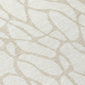 Homeroots 3' Aqua And Ivory Geometric Washable Area Rug - Perfect For Indoor And Outdoor Spaces, Durable Design 8' Round Polyester 599294