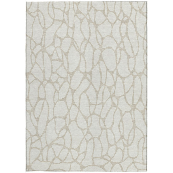 Homeroots 3' Aqua And Ivory Geometric Washable Area Rug - Perfect For Indoor And Outdoor Spaces, Durable Design 9' X 12' Polyester 599296