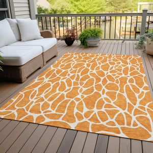 Homeroots 3' Aqua And Ivory Geometric Washable Area Rug - Perfect For Indoor And Outdoor Spaces, Durable Design 5' X 8' Polyester 599299