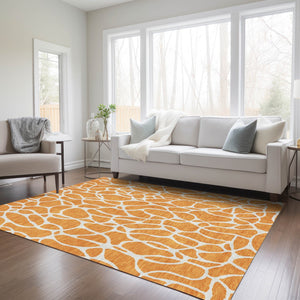 Homeroots 3' Aqua And Ivory Geometric Washable Area Rug - Perfect For Indoor And Outdoor Spaces, Durable Design 5' X 8' Polyester 599299