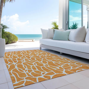 Homeroots 3' Aqua And Ivory Geometric Washable Area Rug - Perfect For Indoor And Outdoor Spaces, Durable Design 5' X 8' Polyester 599299