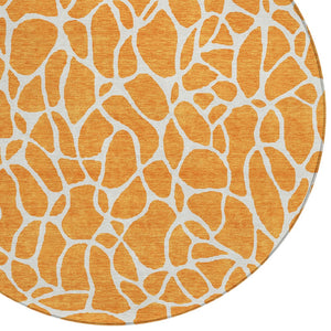 Homeroots 3' Aqua And Ivory Geometric Washable Area Rug - Perfect For Indoor And Outdoor Spaces, Durable Design 8' Round Polyester 599300